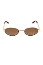 view 1 of 2 Boston Sunglasses in Gold & Brown Mono Polarised