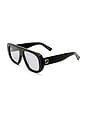 view 2 of 3 The Dionne Sunglasses in Black & Smoke Tint