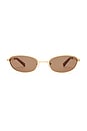 view 1 of 3 The Brooklyn Sunglasses in Gold & Brown Mono
