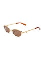 view 2 of 3 The Brooklyn Sunglasses in Gold & Brown Mono
