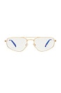 view 1 of 3 The Harvey Blue Light Glasses in Brushed Gold