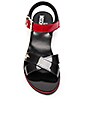 view 4 of 5 SANDALES in Black, Red & White
