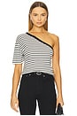 view 1 of 6 Mirana Stripes Top in Salt & Noir Stripes