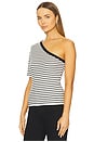 view 3 of 6 Mirana Stripes Top in Salt & Noir Stripes