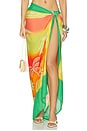view 1 of 6 Tropical Landscape Isla Print Sarong in Bright Green