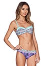 view 3 of 4 Pineapple Stakes Bikini Top in Aqua & Purple