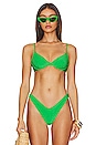 view 1 of 5 Dainty Reversible Bikini Top in Green