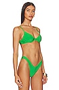 view 3 of 5 Dainty Reversible Bikini Top in Green