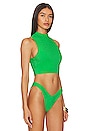 view 3 of 5 Ipanema Reversible Bikini Top in Green