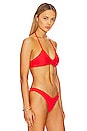 view 3 of 5 River Reversible Bikini Top in Red