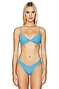 view 1 of 6 Reversible Dainty Bikini Top in Blue
