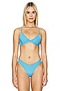 view 2 of 6 Reversible Dainty Bikini Top in Blue