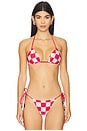 view 1 of 4 x Cherry Coke Balmy Bikini Top in Cherry Checker
