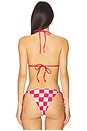 view 3 of 4 x Cherry Coke Balmy Bikini Top in Cherry Checker