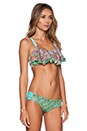 view 2 of 3 RUFFLES SECRETARIAT 비키니 탑 in Aqua & Multi