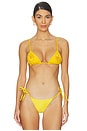 view 1 of 4 Sunburst Zen Triangle Bikini Top in Bright Yellow