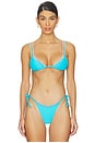 view 1 of 5 Aqua Dream Itza Triangle Bikini Top in Aquamarine