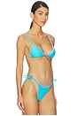 view 2 of 5 Aqua Dream Itza Triangle Bikini Top in Aquamarine