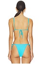 view 3 of 5 Aqua Dream Itza Triangle Bikini Top in Aquamarine