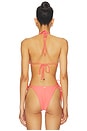 view 3 of 5 Sunset Punch Balmy Bikini Top in Bright Red