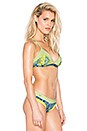 view 2 of 4 Sublime Rhyme Bikini Top in Lime & Blue Multi