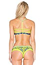 view 3 of 4 Sublime Rhyme Bikini Top in Lime & Blue Multi