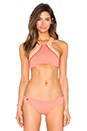 view 2 of 5 Starfish Surfer Bikini Top in Coral & Peach