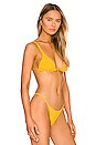 view 3 of 5 Camellia Reversible Bikini Top in Sunflower