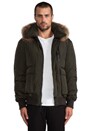 view 2 of 8 Diego Bomber Jacket w/ Fur Lined Hood in Army