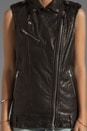 view 4 of 5 Frederica Distressed Leather Vest in Black