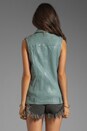 view 3 of 5 Frederica Distressed Leather Vest in Iceberg