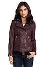view 2 of 8 Veruca Distressed Leather Jacket in Merlot