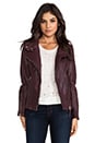 view 3 of 8 Veruca Distressed Leather Jacket in Merlot