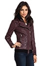 view 5 of 8 Veruca Distressed Leather Jacket in Merlot