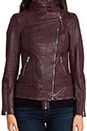 view 7 of 8 Veruca Distressed Leather Jacket in Merlot