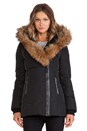 view 1 of 6 Adali Jacket With Real Natural Fur in Black