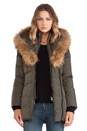 view 3 of 6 Adali Jacket with Asiatic Racoon Fur Trim in Army