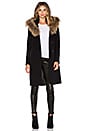 view 1 of 4 Andie Coat with Asiatic Raccoon Fur in Black