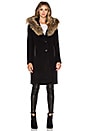 view 2 of 4 Andie Coat with Asiatic Raccoon Fur in Black