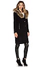 view 3 of 4 Andie Coat with Asiatic Raccoon Fur in Black