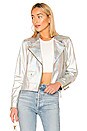 view 1 of 4 Baya Cropped Leather Jacket in Hologram