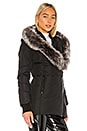 view 3 of 5 Adali Jacket With Fox Fur Collar in Black With Silver Fox Fur