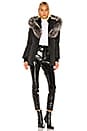 view 5 of 5 Adali Jacket With Fox Fur Collar in Black With Silver Fox Fur