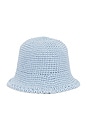 view 2 of 2 Crochet Bucket Hat in Light Blue