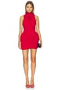 view 1 of 3 High Neck Sleeveless Mini Dress in Red