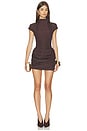 view 1 of 3 ROBE COURTE SHORT SLEEVE in Brown