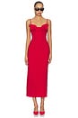 view 1 of 4 VESTIDO MIDI FLORAL APPLIQUE in Red