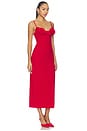 view 2 of 4 VESTIDO MIDI FLORAL APPLIQUE in Red