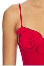 view 4 of 4 VESTIDO MIDI FLORAL APPLIQUE in Red