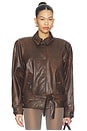 view 1 of 6 Leather Jacket in Brown